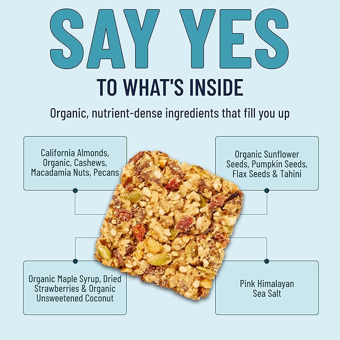 The YES Bar ??Strawberry Coconut ??Plant Based Protein, Decadent Snack Bar ??Vegan, Paleo, Gluten Free, Dairy Free, Low Sugar, Healthy Snack, Breakfast, Low Carb, Keto Friendly (Pack of 6)