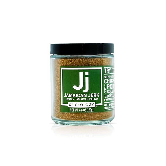 Spiceology - Jamaican Jerk Smoky Caribbean Rub - BBQ Rubs, Spice Blends and Seasonings - Use On: Seafood, Beef, Chicken, Pork, Chili, Squash, Nuts, Vegetables, and Sweet Potato Fries - 4.6 oz