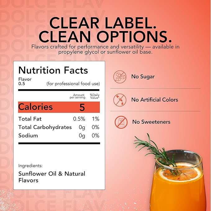 Dolce Flav Natural Blood Orange Extract ??2 Ounce Oil-Soluble Kosher, Sugar-Free, Concentrated Rich Citrus Flavoring for Baking, Chocolates & Desserts, Includes Measured Dropper
