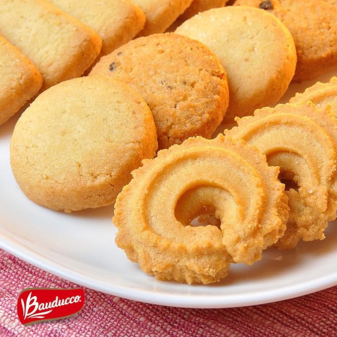 Bauducco Assorted Butter Cookies Tin, 12 oz (Pack of 1) ??Traditional Danish Shortbread Style Cookies, Perfect Holiday Gift or Sweet Snack Treat - No Artificial Colors