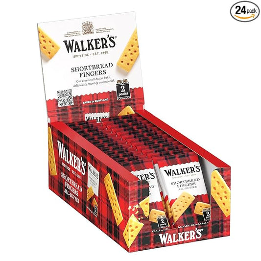 Walker?셲 All-Butter Shortbread Fingers - 2-Count Snack Packs (Pack of 24) - Authentic Shortbread Cookies from Scotland
