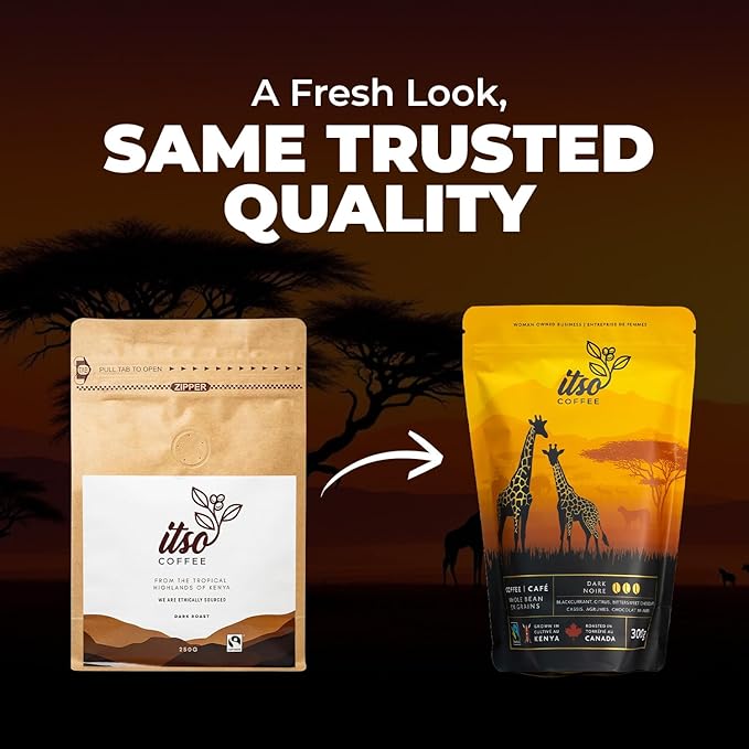 Dark Roast Whole Bean Coffee ??Bold & Smooth Arabica for Espresso & Cold Brew ??Fresh Roasted Specialty Coffee, Single Origin 250g Bag ??Premium Kenyan AA Beans