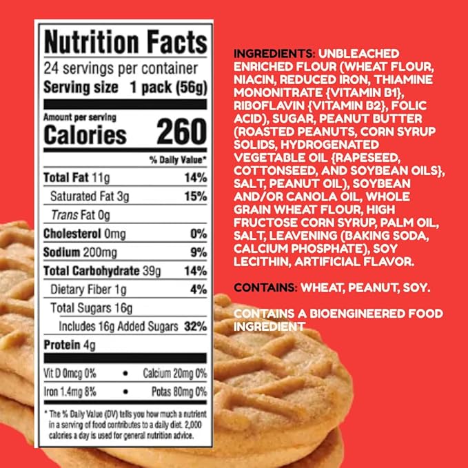 Nutter Butter Cookies ??Classic Peanut Butter Sandwich Cookies, 24 Pack ??Individual Packs for Snack Lovers, Crunchy Peanut Butter Flavor, Perfect for Sharing, Great for Lunchboxes