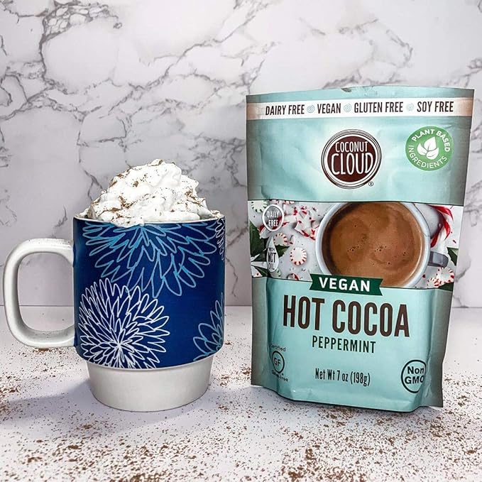 Coconut Cloud: Dairy-Free Instant Peppermint Hot Cocoa Mix | Vegan, Natural, Delicious, Creamy Chocolate (Made in Colorado from Premium Coconut Milk Powder), Peppermint Cocoa, 7 oz