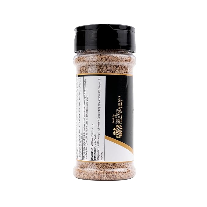 GranAroma Whole Sesame Seeds, Whole, Raw & Unhulled, Crunchy (4.64 Ounce)