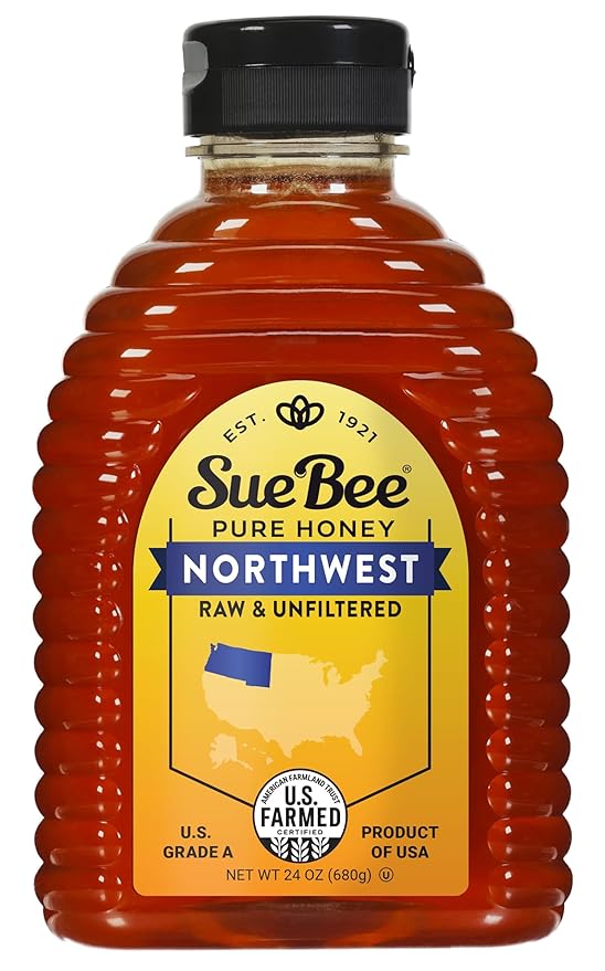 Sue Bee Regional Northwest Honey, Strained, Unfiltered USA Beekeeper-Owned Co-op, 24 oz (Packaging May Vary)