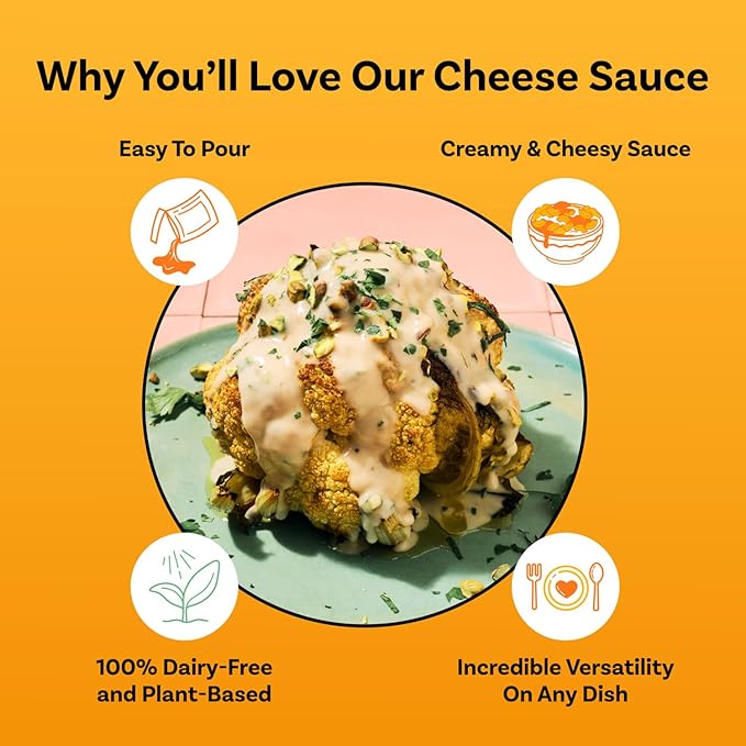 Daiya Dairy Free Alfredo Cheese Sauce, Plant Based Rich, Creamy, Cheesy Sauce, 14.2 oz (Pack of 8)