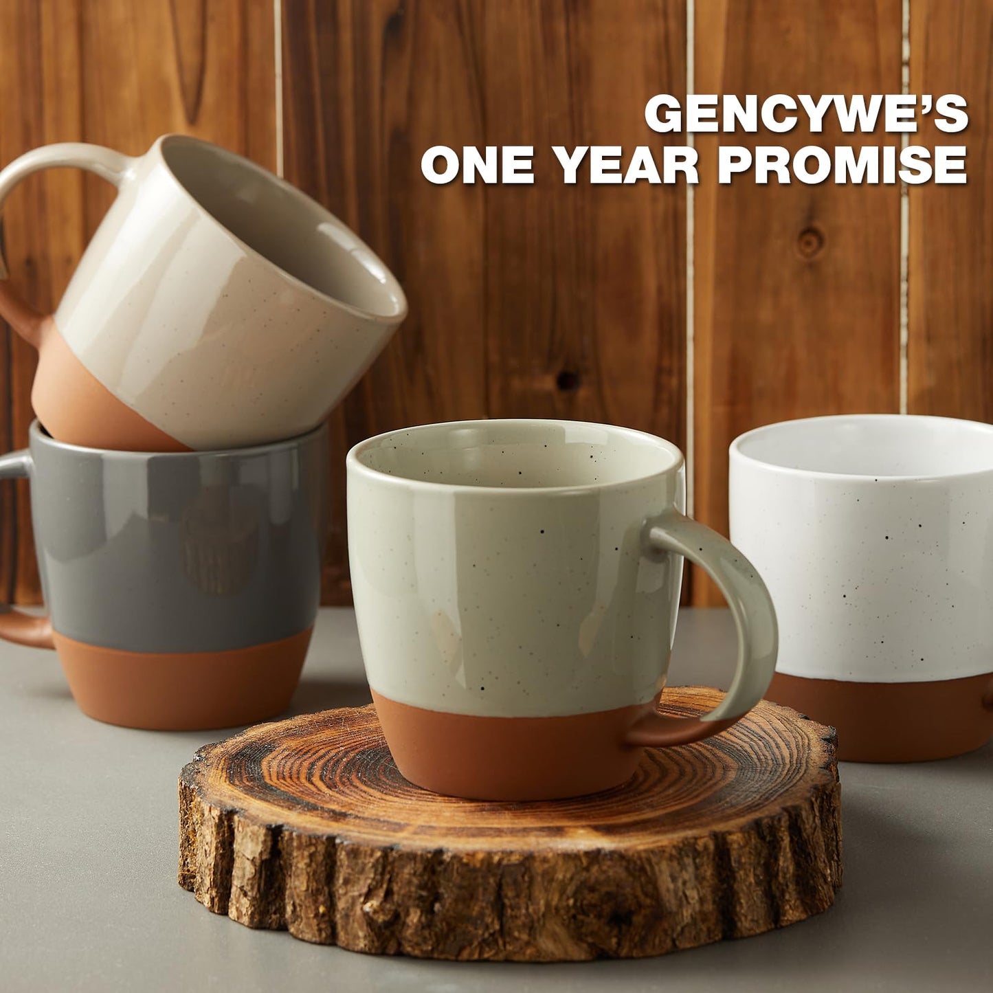 Morandi Color Ceramic Coffee Mugs Set of 6 (Large),18 oz Coffee Cups with Handle, Latte Mug, Big