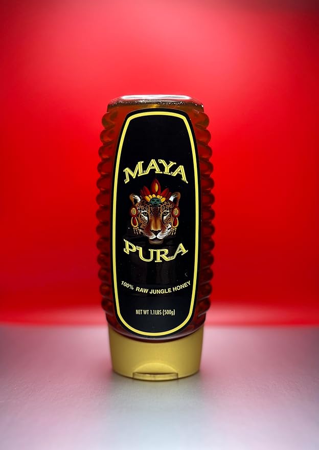 Maya Pura Raw Jungle Honey 1.1 lb Squeeze Bottle | Unfiltered, No Additives, Rainforest & Indigenous-Made