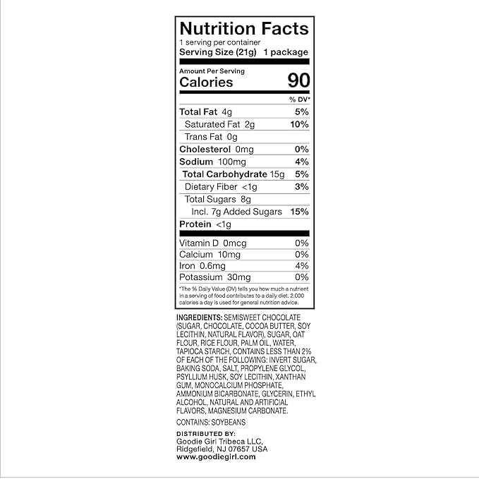 Goodie Girl Mini Chocolate Chip Cookie Snack Packs | Peanut Free, Gluten Free, Egg Free, Dairy Free | 90 Calories (10 Count)