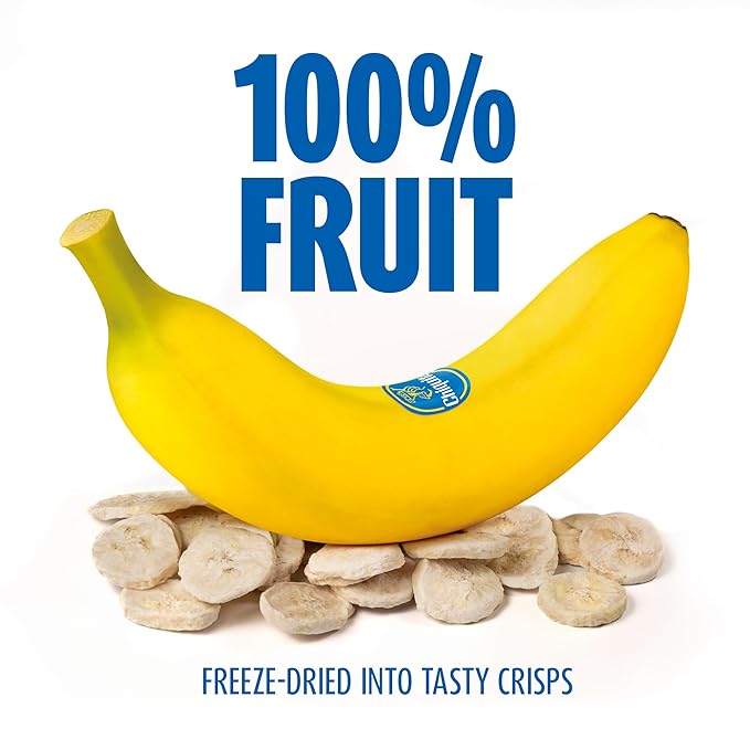 Brothers All Natural Freeze Dried Fruit Crisps, Chiquita Banana, 2 Oz (Pack of 8), Made with 100% Fruit, Gluten Free, Soy Free, Vegan, Heathy Snack, Resealable Pouch