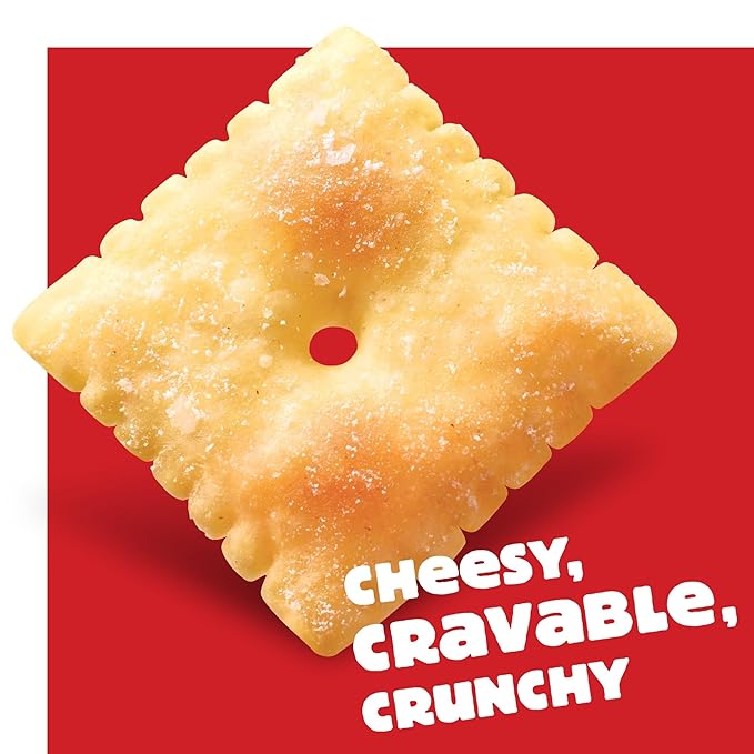 Cheez-It Cheese Crackers, Baked Snack Crackers, Lunch Snacks, White Cheddar (40 Packs)