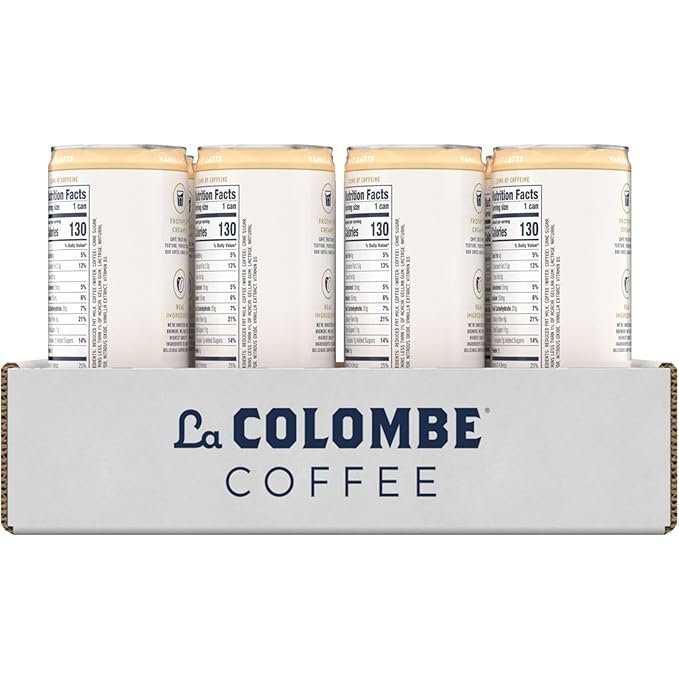 La Colombe Coffee, Vanilla Draft Latte, 11 fl oz Cans (Pack of 12), Coffeehouse Quality Cold Brew, Specialty Grade Coffee Beans, Ready-to-Drink On-the-Go