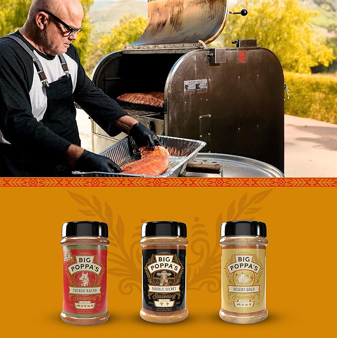 Big Poppa’s Triple Flavor Fusion BBQ Rub Set – Sweet Heat Honey-Chili Blend, Bold Savory Garlic Seasoning & Zesty Citrus Herb Rub – Premium Spice Trio for Pork, Chicken, Steak, Seafood & Veggies