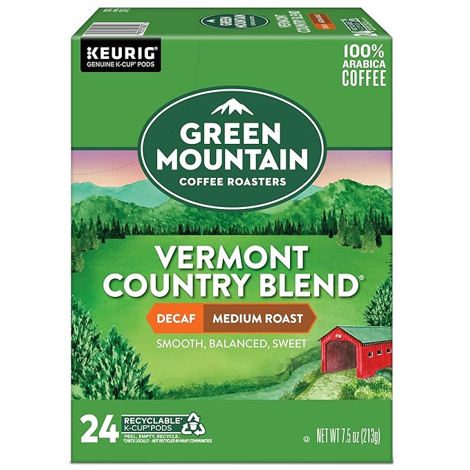 Green Mountain Coffee Roasters Vermont Country Blend Decaf, Keurig Single-Serve K-Cup Pods, Medium Roast Coffee, 96 Count