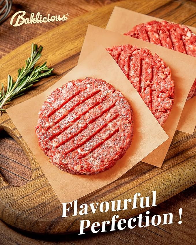Baklicious 1100Pcs 5.5x5.5" Patty Paper - Elevate Burger Experience! Unbleached, Non-Stick Squares for Perfect Patties, Cookies, Food Storage, Sweet Candies Wrapping!
