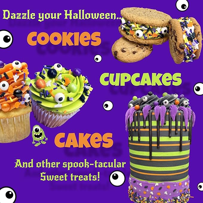 Manvscakes Halloween Sprinkles - Sprinkles For Cake Decorating, Edible Themed Sprinkles For Cookie Decorating, Chocolate Desserts, Cupcakes, Ice Cream, Caramel Apples, Ghost and Pumpkin Sprinkles 8oz