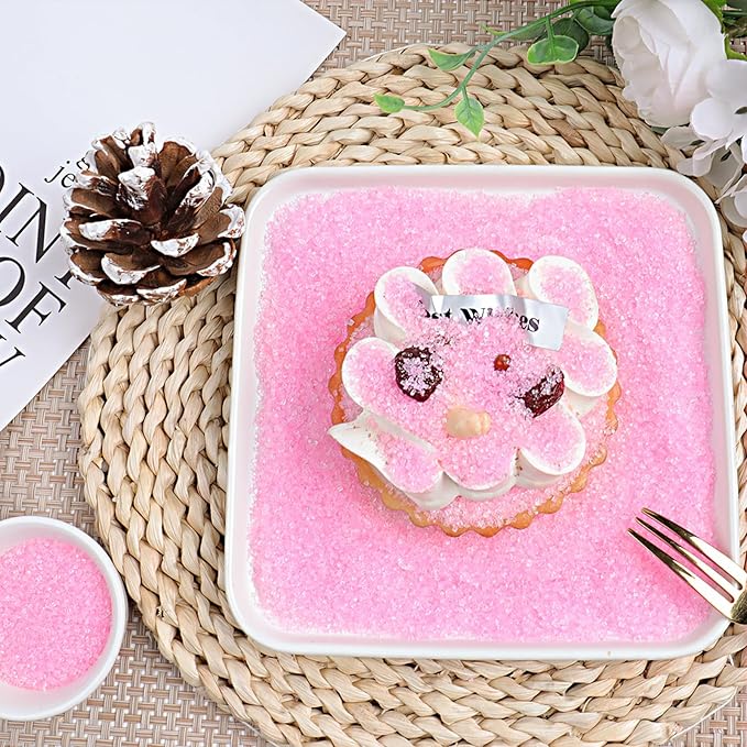 Pink Sanding Sugar Sprinkles, 6.35 Oz Edible Sparkling Sugar Crystals for Baking Cookies Ice Cream Cupcake Cake Decorations