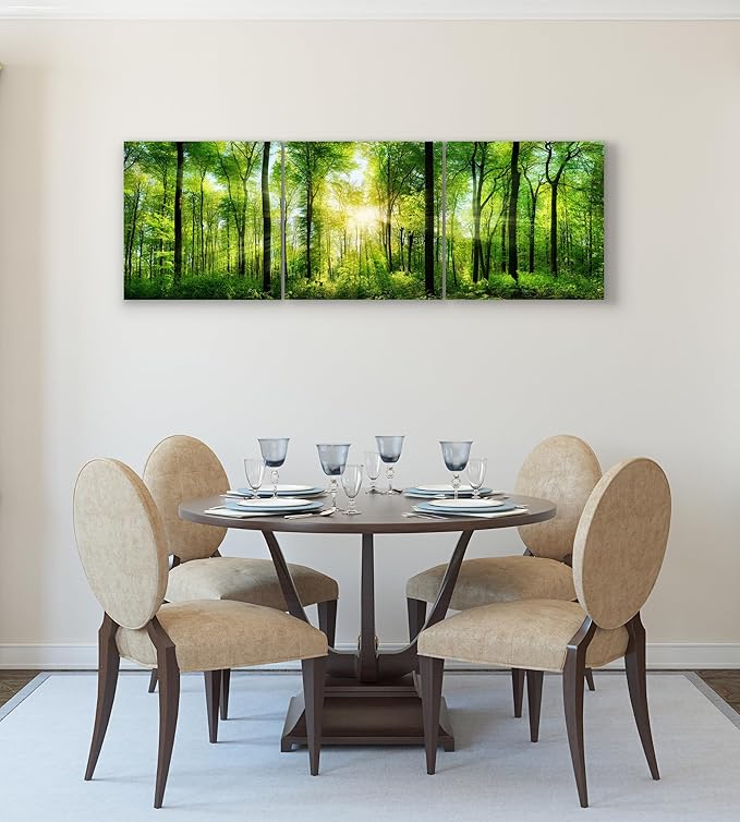 Lovely Home Essentials Forest Canvas Wall Art Decor Canvas Wall Art Decor - 3 Piece Set - Large Decorative & Modern Multi Panel Split Prints for Dining & Living Room, Kitchen, Bedroom & Offic