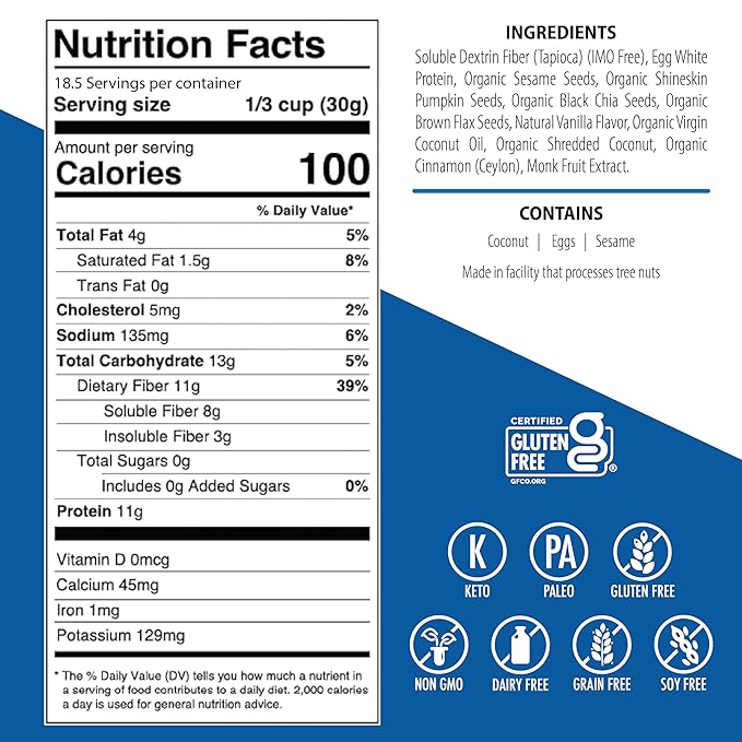 Julian Bakery짰 ProGranola짰 Cereal | Vanilla Cinnamon | 12g Protein | Paleo | 2 Net Carbs | Gluten-Free | Grain-Free | 6 pack