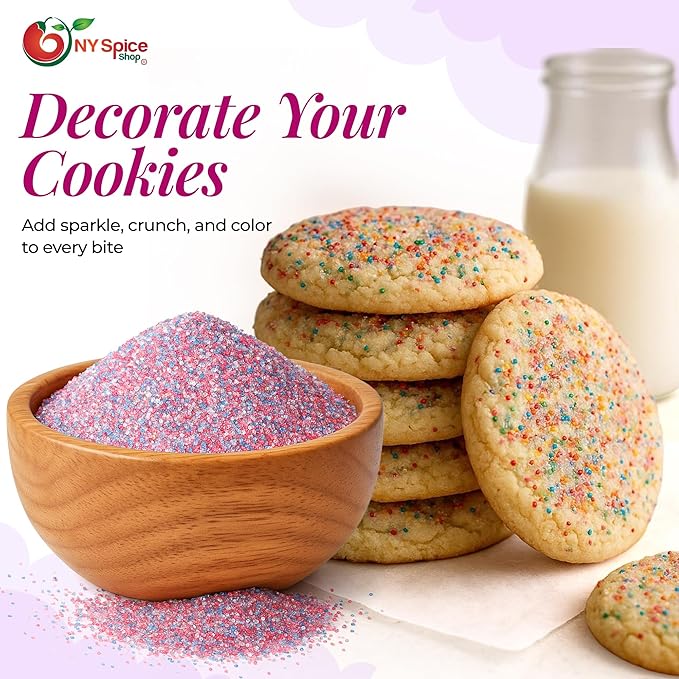 NY Spice Shop Rainbow Sanding Sugar - 1 Pound Sweet Colorful Edible Sprinkles For Candy Dish - Chocolate Sprinkles For Cake Decorating Cookies Basket & Dishes