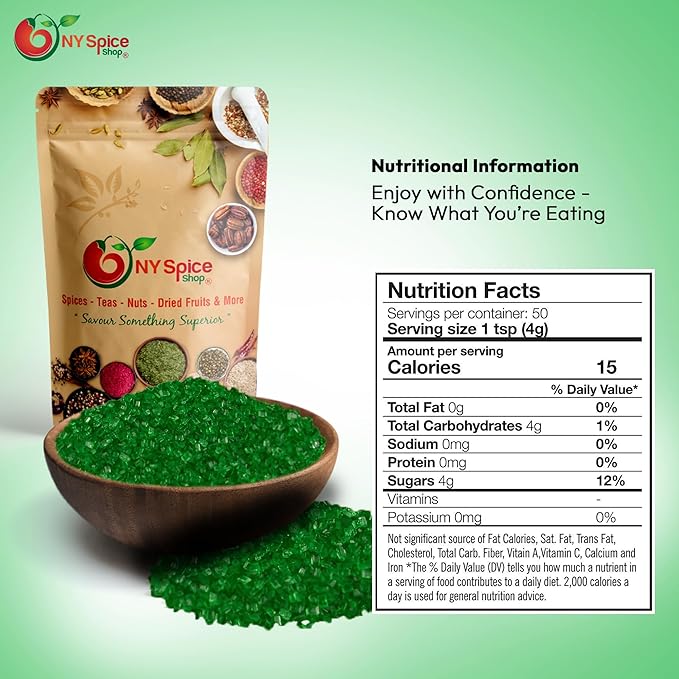 NY Spice Shop Green Sanding Sugar - 3 Pound Sweet Colorful Edible Sprinkles For Candy Dish - Sugar Sprinkles For Cake Decorating Cookies Basket & Dishes