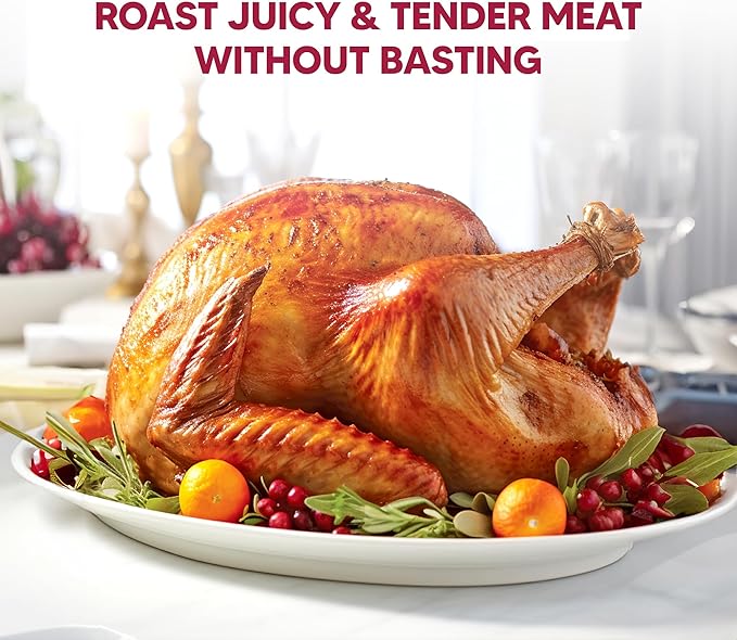 HIC Kitchen Roasting Extra-Large Oven Roasting Bags with Zip Ties, Holds 24-Pound Turkey, Set of 4 Bags and 4 Bag Ties