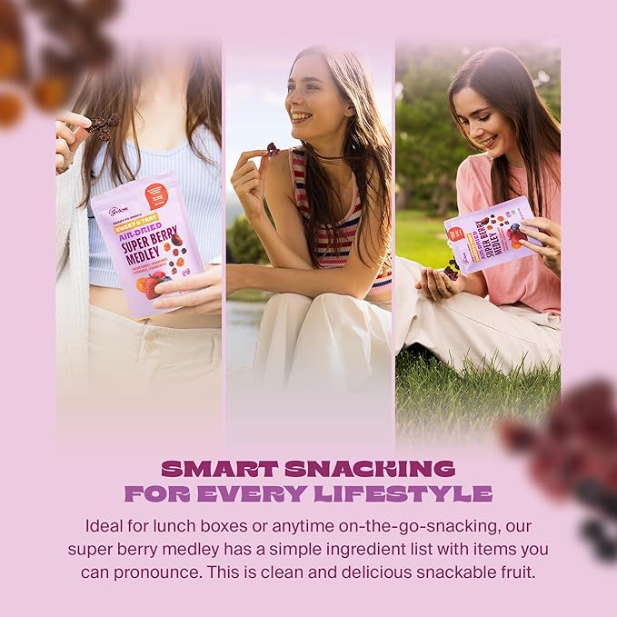 Whitney Jordan Naturals Air-Dried Super Berry Medley | Dried Fruit Snack Made from Real Berries | Non-GMO, Gluten-Free, Vegan, Chewy Real Fruit for Clean Snacking | 16 oz, Pack of 2