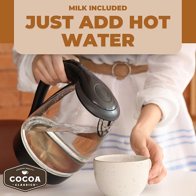 Cocoa Classics Caramel Cocoa Mix Hot Chocolate Made with Nonfat Milk Just Add Hot Water Make Hot or Iced Cocoa Gluten Free & Kosher Dairy Friendly 1.25oz Packets (Pack of 36)