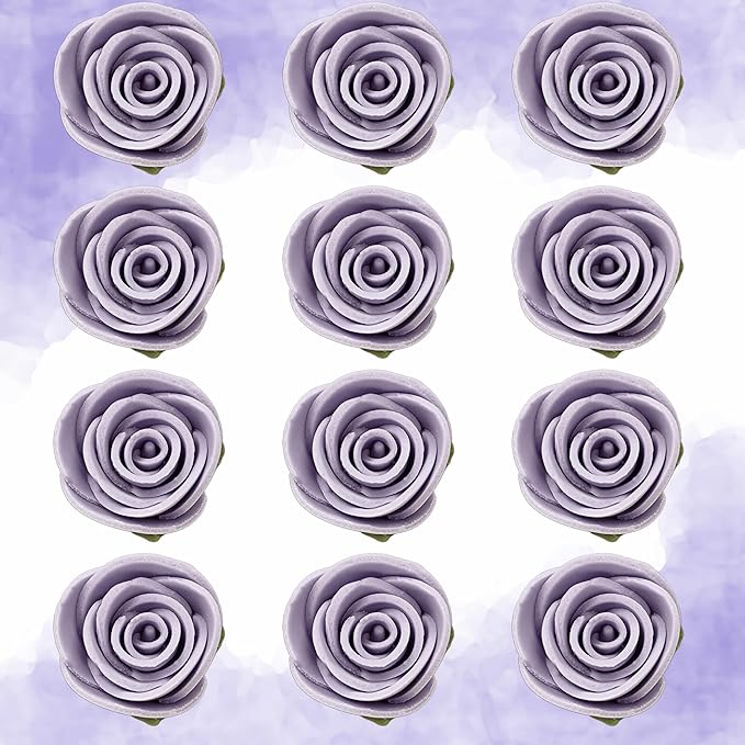 Confect Edible Flower | Edible Lilac Lavender Flowers ??Perfect Cake & Cupcake Decorations | Toppers for Doughnuts- Vegan, Gluten-Free, Nut-Free,Palm Oil-Free -Pack of 12