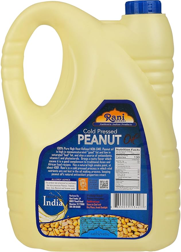 Rani Peanut Oil 169 Ounce (5 Liter) Cold Pressed | 100% Natural | NON-GMO | Kosher | Vegan | Gluten Free