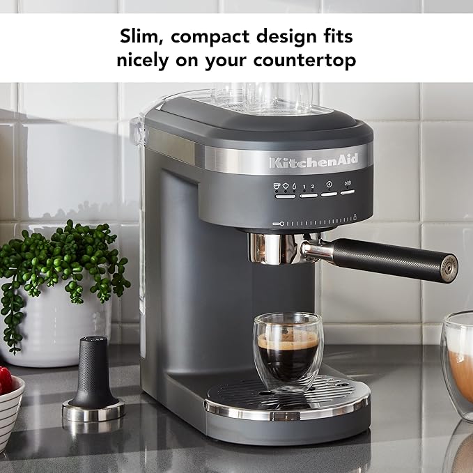 KitchenAid Semi-Automatic Espresso Machine KES6403, Matte Charcoal Grey, 1.4 Liters