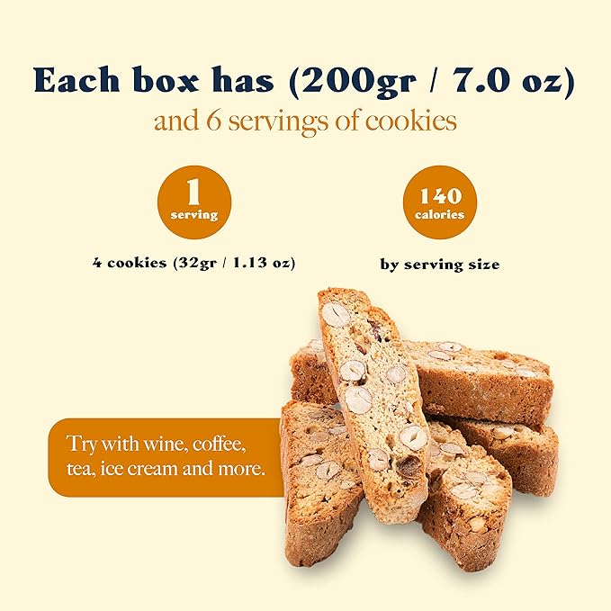 L'Oro Del Sud Traditional Almond Biscotti, Cantuccini d'Abruzzo, Italian Cookies Madewith Real Quality Ingredients, 200 G, 7 oz