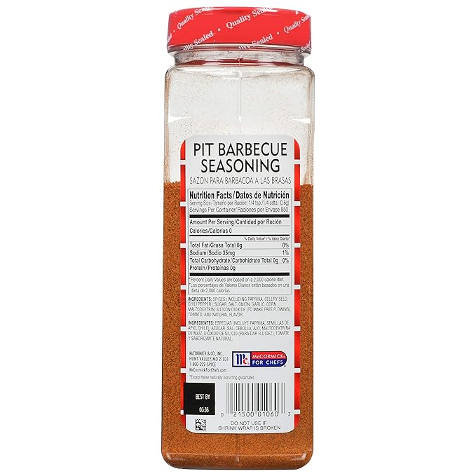 Lawry's Pit Barbecue Seasoning, 18 oz - One 18 Ounce Container of Barbeque Pit Seasoning Rub, Season before Grilling or Broiling for Authentic Pit BBQ Flavor