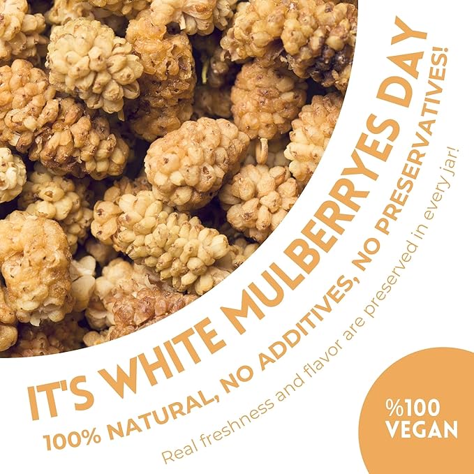HASANZADE Organic White Mulberry Healthy Snacks for Adults and Kids Vegan Gluten Free Dried Fruit Snacks (10,0 Oz)