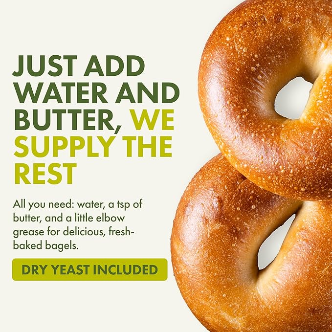Let???Bake Bread Organic Bagel Baking Mix - Makes Chewy, Golden Bagels at Home - USDA Organic, Non-GMO, No Additives, Easy Home Baking, Artisan-Style Bagels - 17.64 oz (1 Pack)