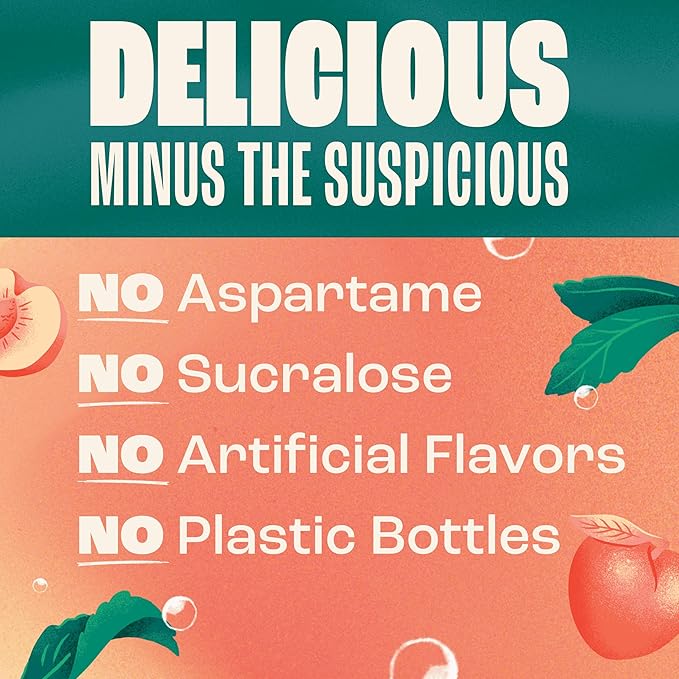 Zevia Zero Sugar Soda, Peaches and Cream, 12 oz Cans (8-Pack) ??Caffeine Free, Naturally Sweetened, No Calorie Soda - Non-GMO Project Verified, Gluten-Free, Vegan