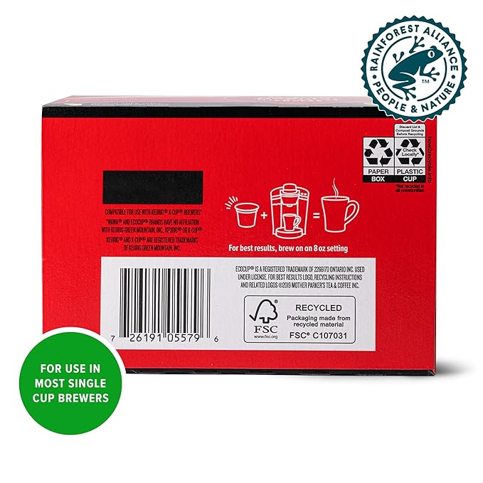 Wawa Mild Roast Single Cup Coffee Pods, 12 Pods, 1 Box, Regular Smooth & Balanced Classic Blend, Single Serve, Slightly Sweet, 100% More Responsibly Sourced from Rainforest Alliance Certified Farms