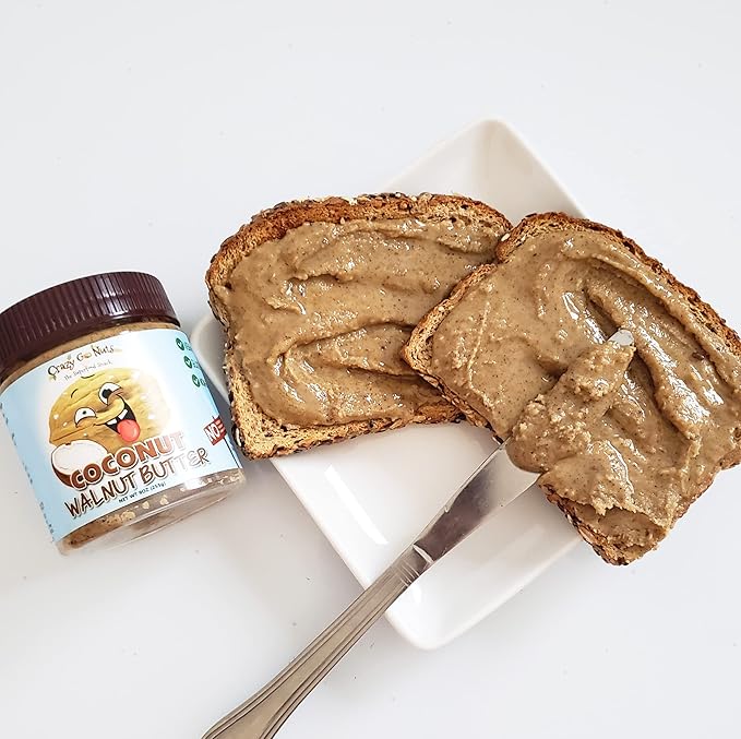 Crazy Go Nuts Walnut Butter Coconut - Walnut Spread, Keto, Vegan, Low Carb, Gluten Free, Superfood-Natural, Non-GMO, ALA, Omega 3 Fatty Acids, Good Fats and Antioxidants - 9 Oz