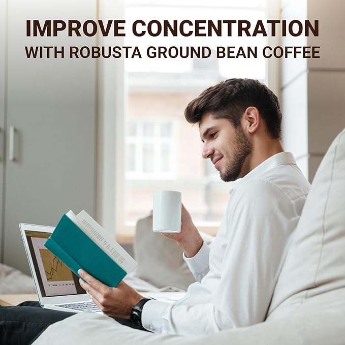 doanhdang - 17 Oz Premium Robusta Ground Bean Coffee, 100% Robusta Medium Roast, Rich Flavor for Espresso Shot and Brew, Origin from Vietnam, Ground Med Roast Beans, Pack of 1, Phin Filter Included