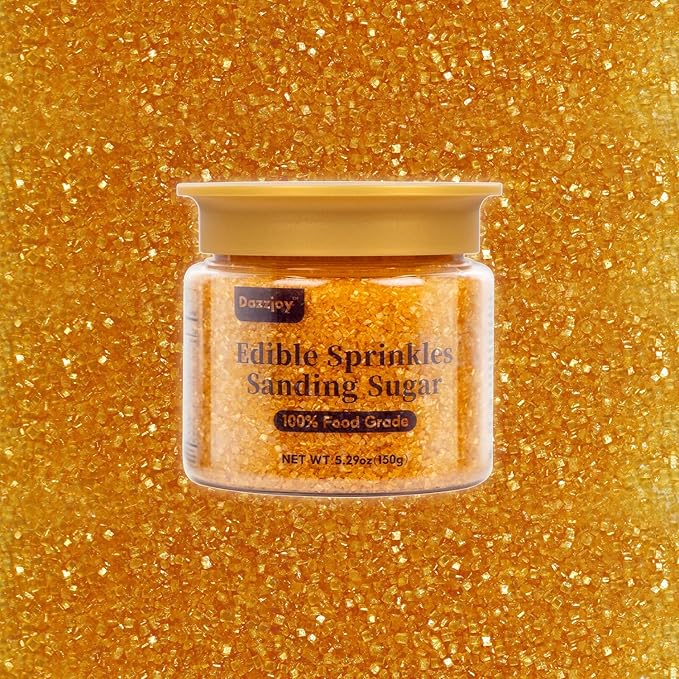 Bronzing Gold Sanding Sugar Sprinkles, Food Grade, 150g, Edible Sprinkles for cupcake decorating, Cake Toppers, Sprinkles Decoration, Ice Cream, Wedding Party Valentines Halloween Christmas Supplies