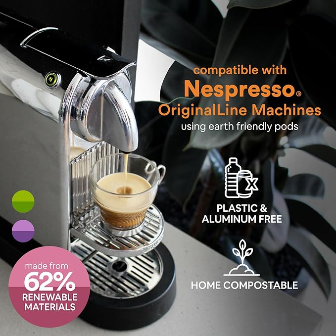 WOKEN COFFEE Compostable Nespresso Pods Variety Pack - Dark and Medium Roast Italian Espresso - Compostable Coffee Pods Compatible with Nespresso Machine (60 Pod Count, 6 Boxes)