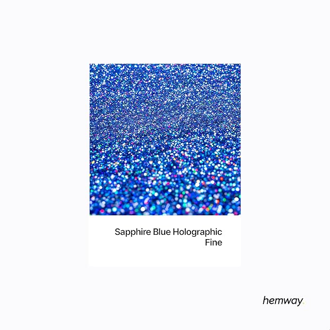 Hemway Premium Glitter Shaker - Sapphire Blue Holographic | 130g Fine Metallic Flake Sequins for Resin & Epoxy Crafts | Craft Supplies for Tumblers, Festival, Art