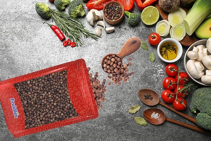 Fruidles Whole Allspice Berries, Jamaican Pepper, Non-GMO, Multipurpose Berry, Freshly Packed in a Resealable Bag 6oz