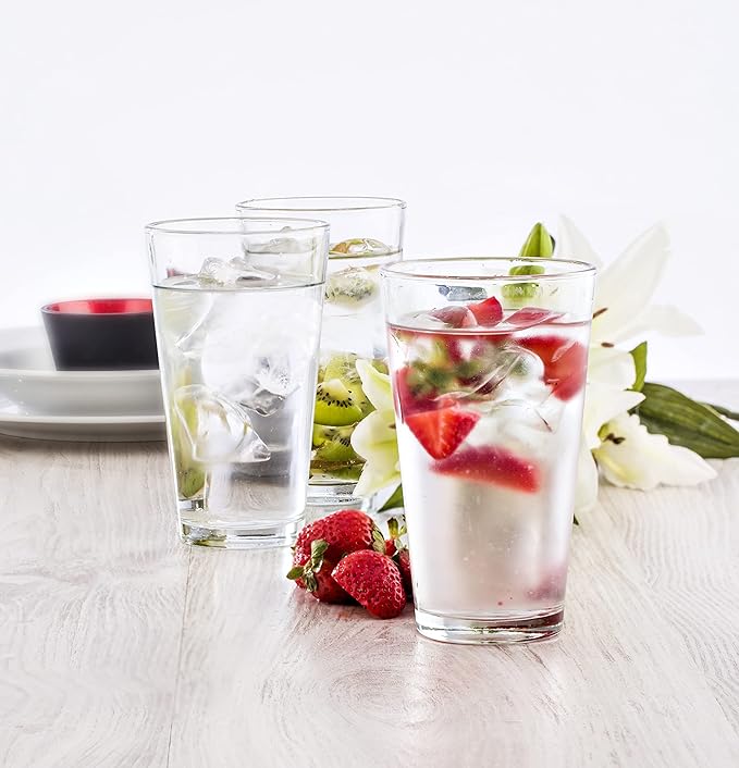 Fortessa Basics Barca Everyday 12 Pack Set Glassware Kitchen and Barware Great for: Mixed Drinks/Cocktails, Water, Juice, Iced Tea, Soft Drinks., Double Old Fashioned/Rocks, 13 Ounce