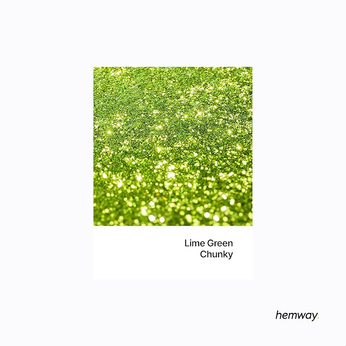 Hemway Premium Glitter Shaker - Lime Green | 130g Chunky Metallic Flake Sequins for Resin & Epoxy Crafts | Craft Supplies for Tumblers, Festival, Art