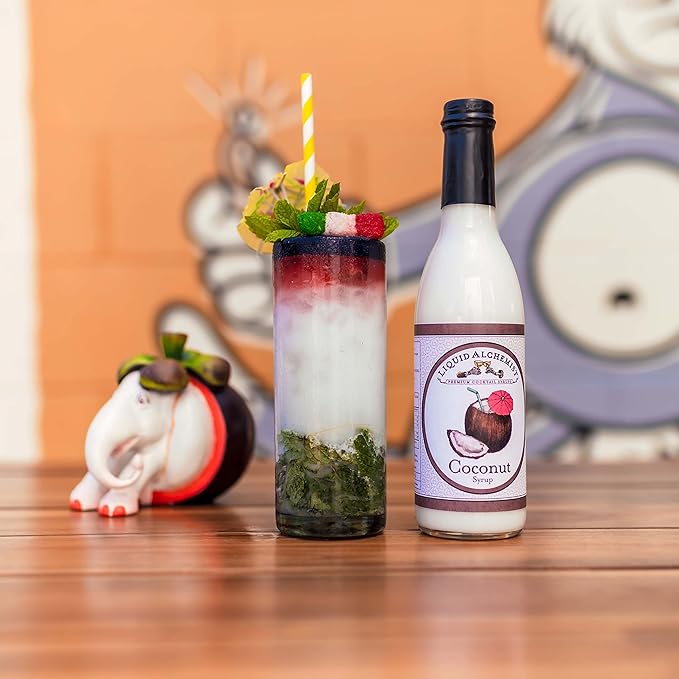 Liquid Alchemist Coconut Syrup for Drinks - Real Ingredients Make our Cream of Coconut Syrup a Perfect Pina Colada Drink Mix - Non-GMO & Vegan (25.4 oz)