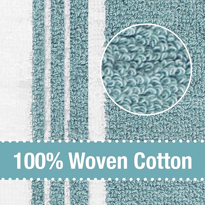 All-Clad Dual-Purpose Kitchen Towels: Highly Absorbent, Super Soft Long Lasting - 100% Cotton, 17"x30" Dish Towels for Cleaning & Drying Dishes, Pans, Glassware, or Countertops, (3-Pack), Rainfall