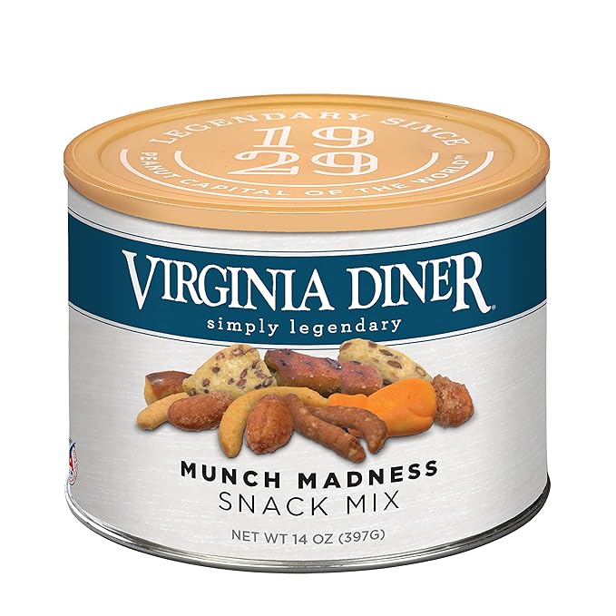 Virginia Diner Munch Madness Sweet and Savory Gourmet Snack Virginia Peanuts Gift Set with Sesame Sticks 18 Ounce (Pack of 1) Honey Cheddar Crunch Mix