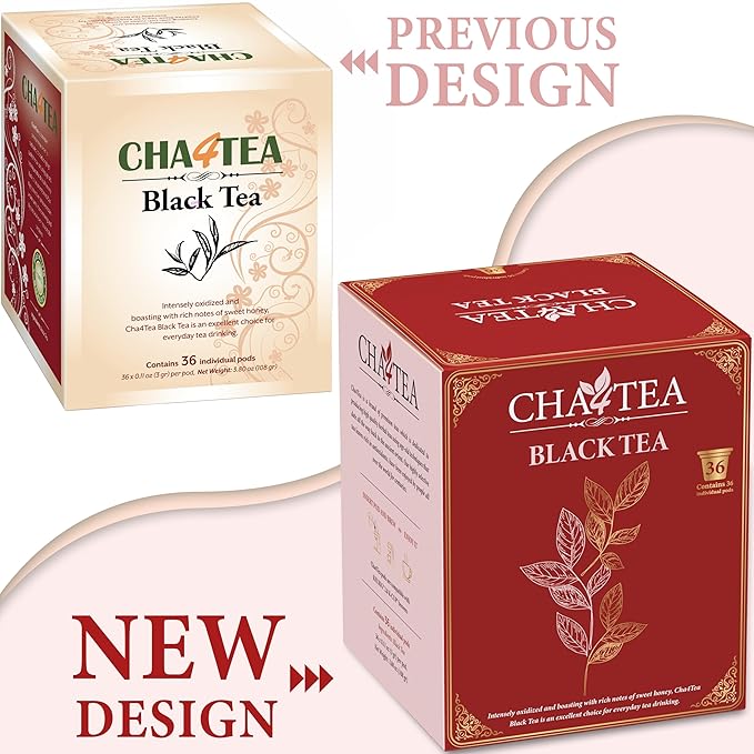 Cha4TEA 36-Count Black Tea Pods for Keurig K-Cup Brewers